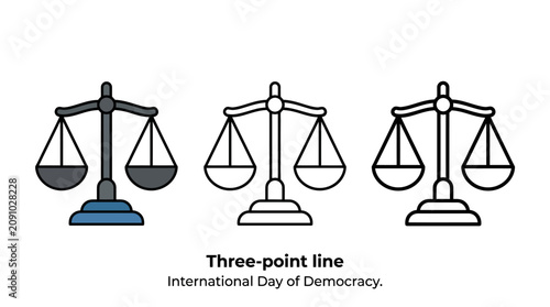 Set of Scales of Justice Icons for Legal and Democracy Themes