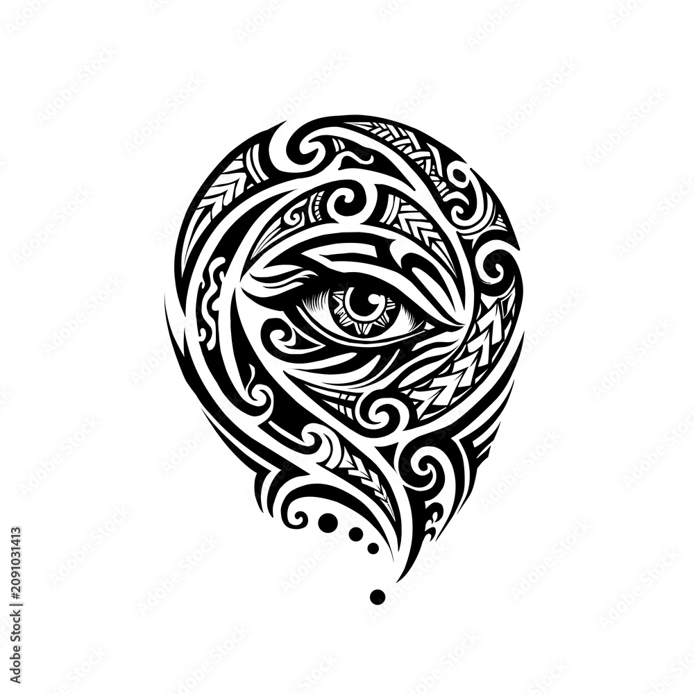 Fototapeta premium tribal eye tattoo design