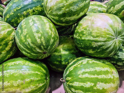 Watermelons have a striped green rind with no cracks, punctures or cuts.
