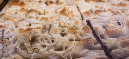 Italian food, genuine genoese cake. Typical ligurian and genoese cake, original italian food