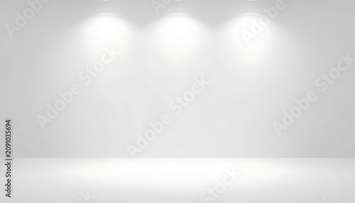 Soft Gradient White Infinity Studio Background with Seamless Floor Lighting