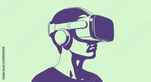 Virtual Reality Goggles Silhouette Vector Illustration
