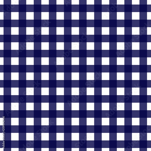 Navy Blue Gingham Seamless Pattern Classic Plaid Background