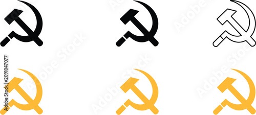 Photos Communist Hammer and Sickle symbol featuring historical political emblem and ide