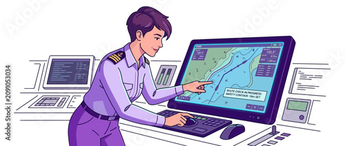 Maritime Navigation Officer Using Electronic Chart Display