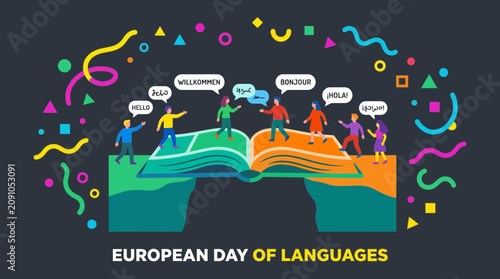 European Day of Languages Celebration Illustration