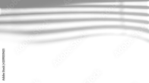 Smooth wavy window blind architectural shadow overlay on a transparent background