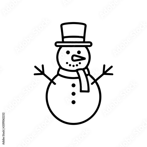 Foto Snowman wearing a top hat.