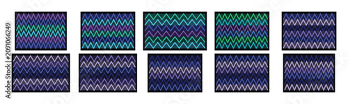 Geometric patterns, blue green seamless textures, digital backgrounds, 10 design elements
