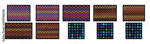 Geometric Patterns, Seamless Textures, Colorful Backgrounds, Digital Designs, 10 Patterned Tiles