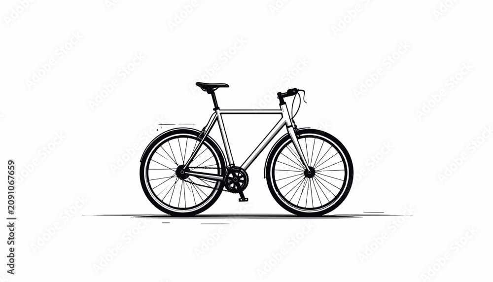 Fototapeta premium Bicycle with black wheels and handle.