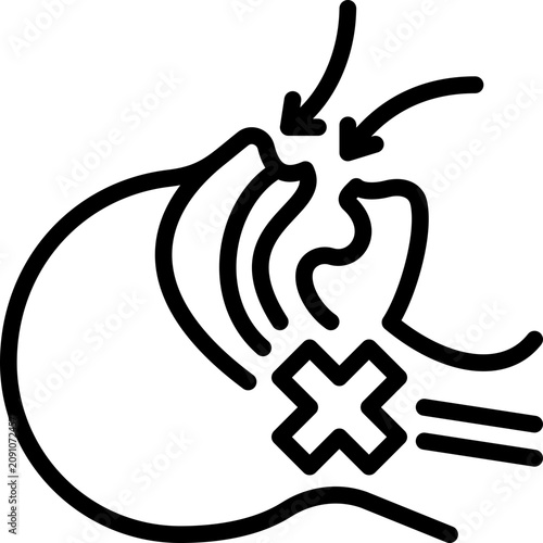 Sleep apnea, cause of insomnia. Respiratory problem. Thin line icon. Vector illustration.