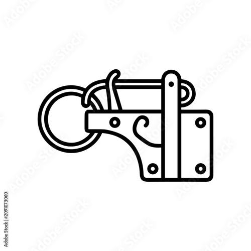 Фотография Handcuffs with metal chain link.