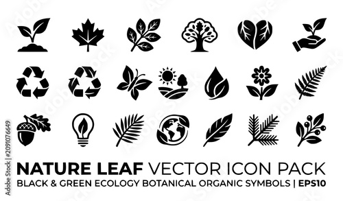 Konstfotografi Generate a distinctive vector icon set containing 28 unique leaf designs isolated on a solid white background