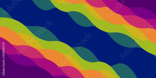 Fotografie Colorful with rainbow waves, seamless pattern