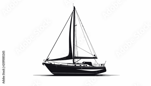фотографія Sailing yacht boat on water.