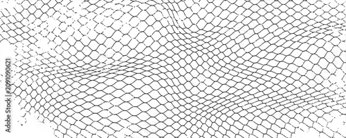 Tableau sur toile Wavy Black Mesh Net Pattern Abstract Texture Background With Distorted Grid And