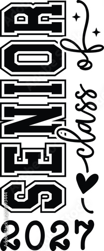 Senior 2027 SVG PNG Bundle, Class of 2027 Graduation Shirt Design, Coquette Bow Varsity Senior Sublimation, Cricut Cut File, Digital Download, senior 2027, class of 2027, graduation 2027, senior class