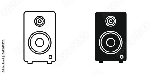Foto Audio speaker set, sound system components for music playback, home theater, and