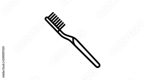Simple line art illustration of a manual toothbrush