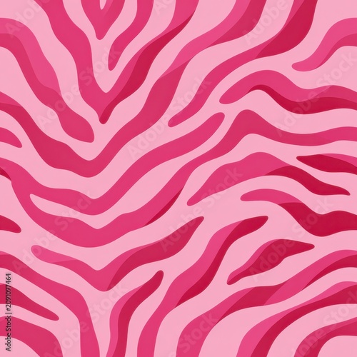 Pink and red zebra-print pattern with wavy, irregular stripes creating a bold and vibrant abstract design.