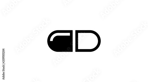 Abstract geometric logo design featuring interlocking black and white letterforms