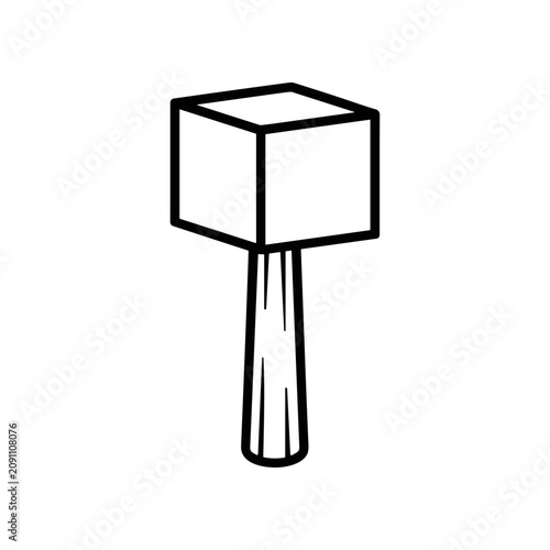 Photography Detailed illustration of a mallet tool.