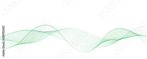 abstract background with green waves