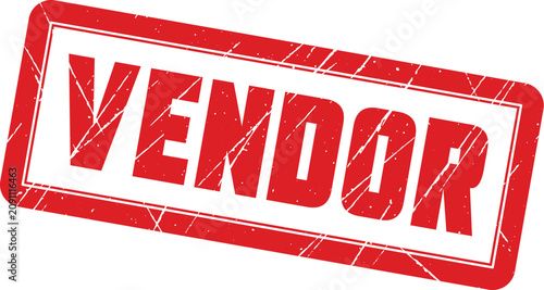 Foto VENDOR: A bold and sturdy red ink stamp design for essential administrative task