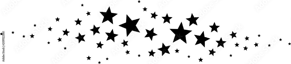 Fototapeta premium Black Star Trail Scatter Illustration, Shooting Star Decorative Element 