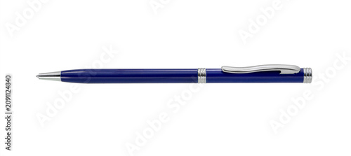 Fotografía Blue ball pen isolated.  Pen ballpoint.