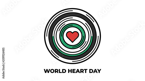 World Heart Day Abstract Graphic Icon Illustration