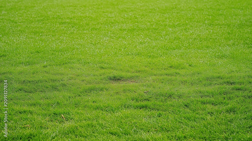 Obraz premium A small patch of missing grass in a perfect green lawn.