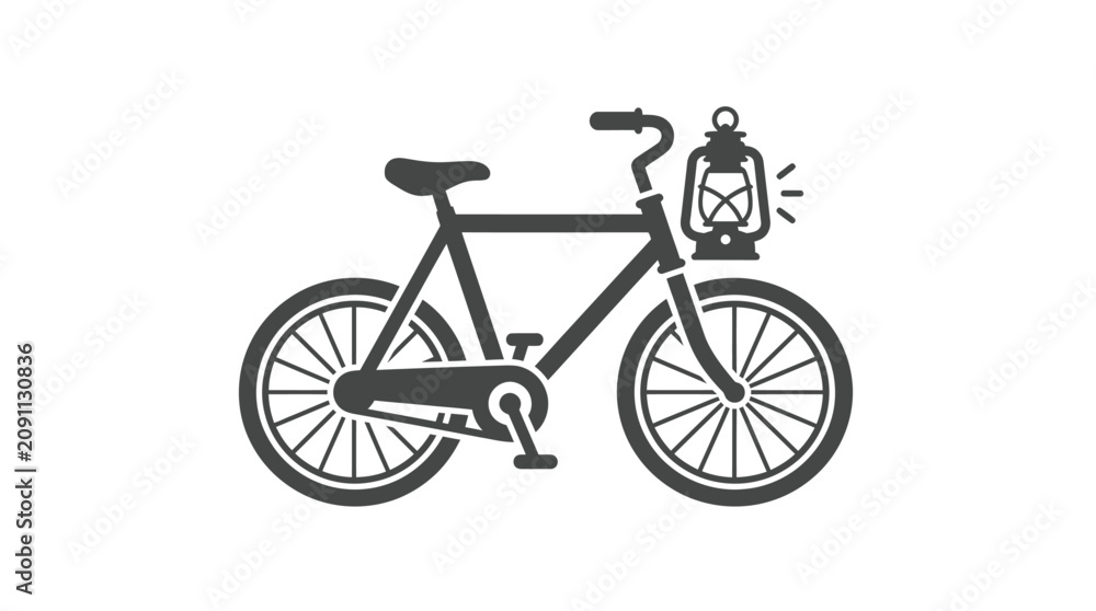 Fototapeta premium Black bicycle with front basket.