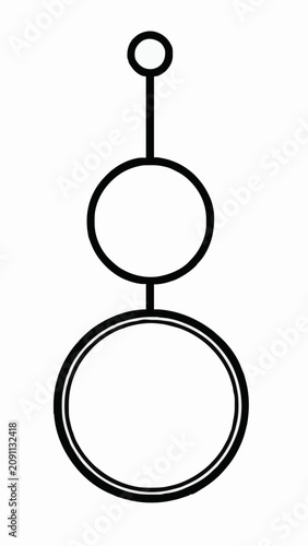 Vászonkép Geometric dangle earring icon minimal line illustration
