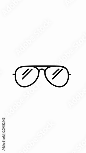 Classic aviator sunglasses minimalist outline icon
