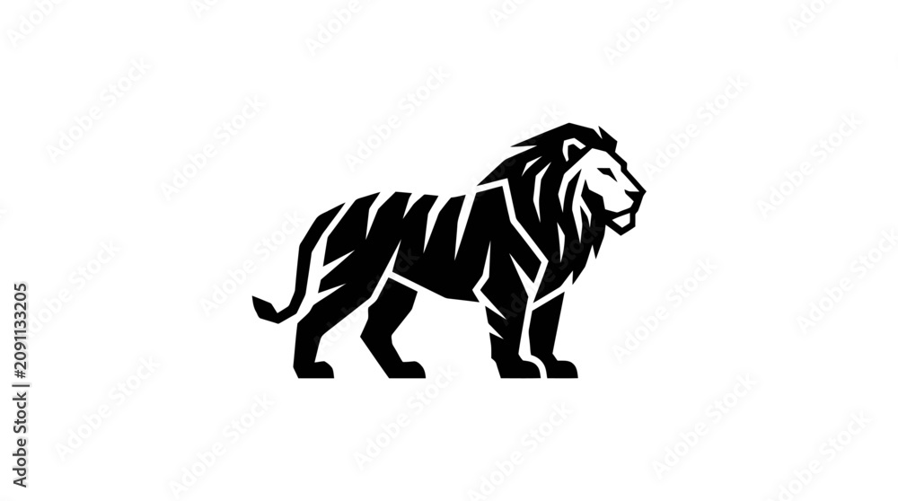 Fototapeta premium Majestic lion silhouette logo graphic