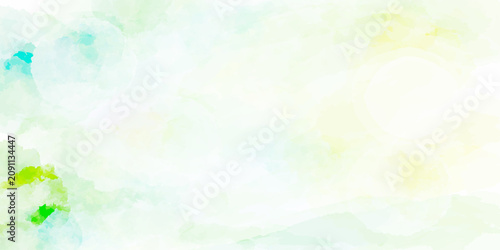 Watercolor Green Background with Soft Brush Strokes, Artistic Wash Texture and Elegant Abstract Design.