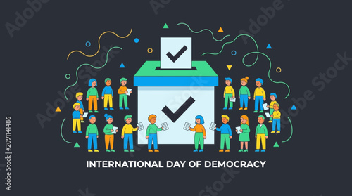 International Day of Democracy Voting Concept Illustration