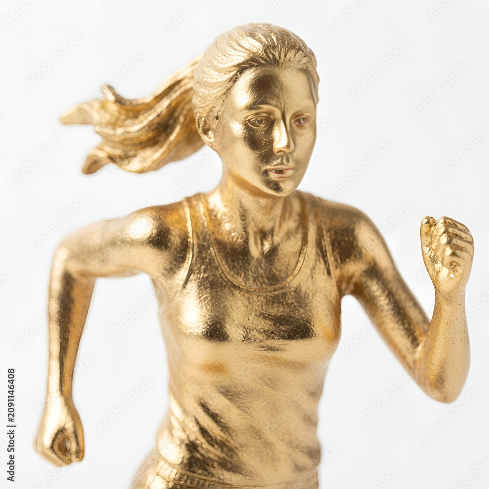 Fototapeta premium Trophée de course et Récompense d'athlétisme en or