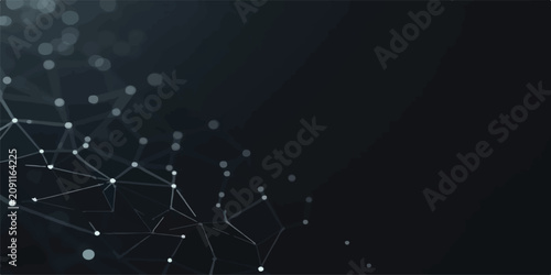 Obraz na płótnie Abstract data network visualization with glowing interconnected points and lines