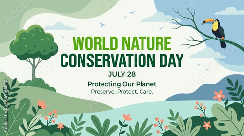 World nature conservation day illustration july 28