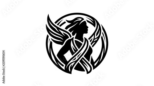 Konstfotografi Abstract Angelic Figure Logo Design