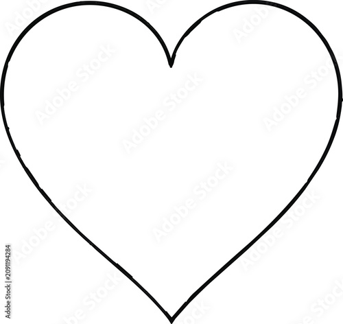 Thin Heart Outline Icon Vector Illustration