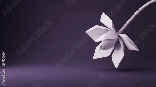 Minimalist origami lotus flower in soft light
