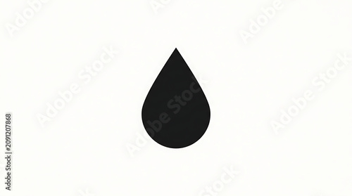 Black falling water droplet icon