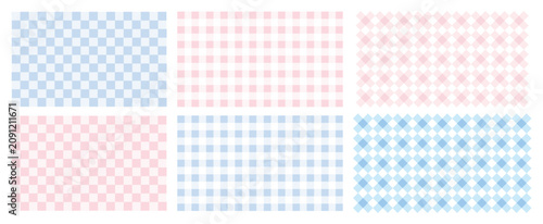 Fotografía Seamless blue gingham checkered pattern