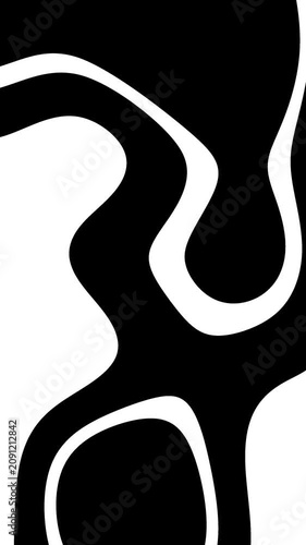 Vertical zebra animation featuring abstract black and white flowing digital graphic shapes.