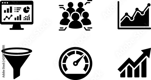 Set of Business Analytics and Data Analysis Vector Icons
