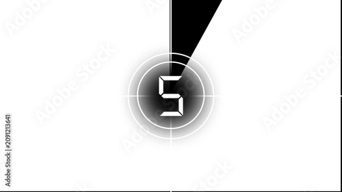 Old film strip countdown 10 to 0 in grey color. Vintage defocused film look, flicker, background. Cinema movie reel timer effect screen. 4k video